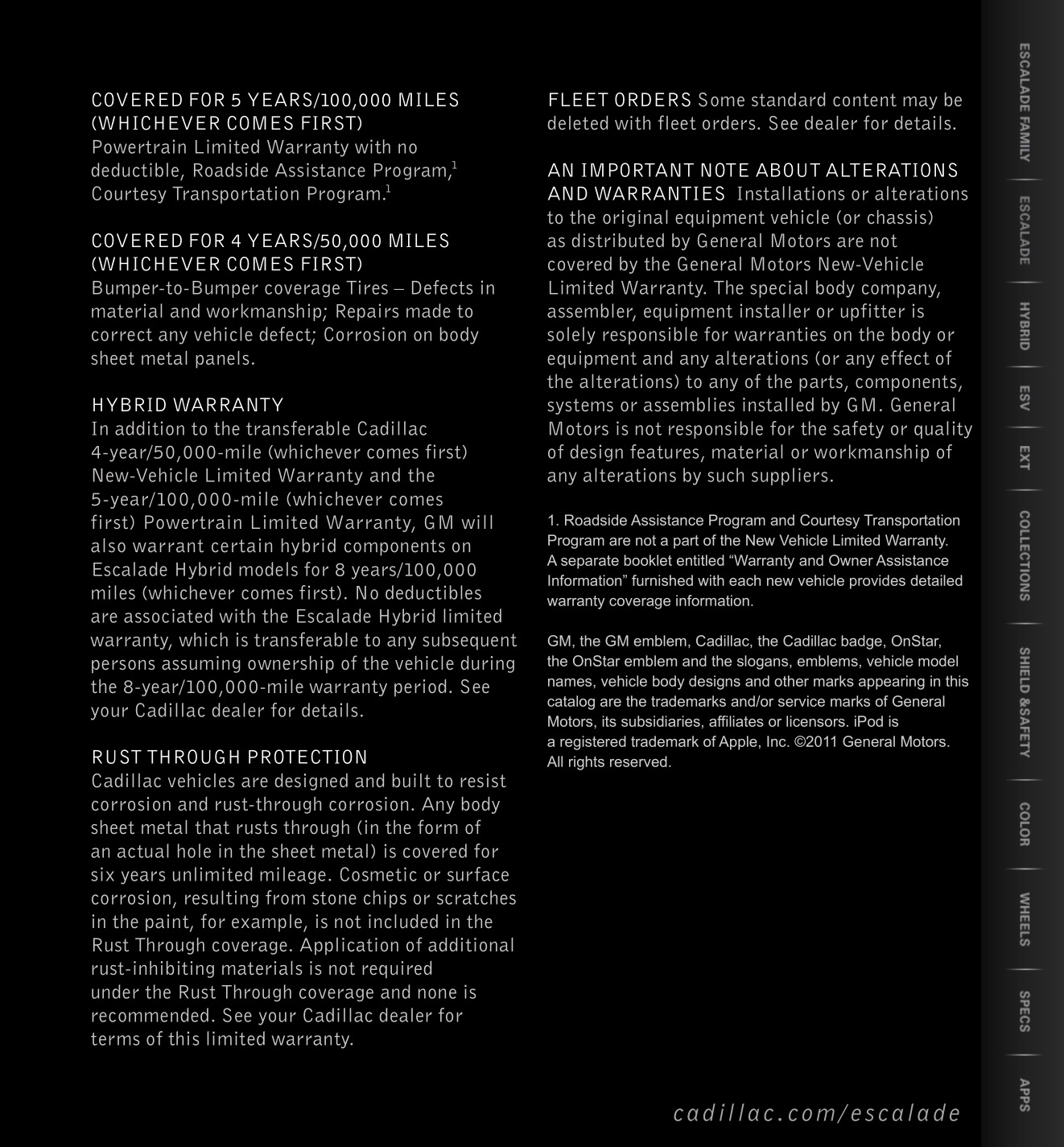 2012 Cadillac Escalade Brochure Page 17